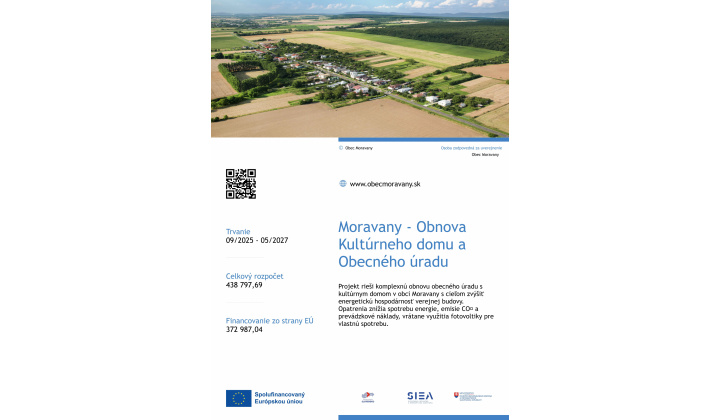 Moravany - Obnova  Kultúrneho domu a  Obecného úradu