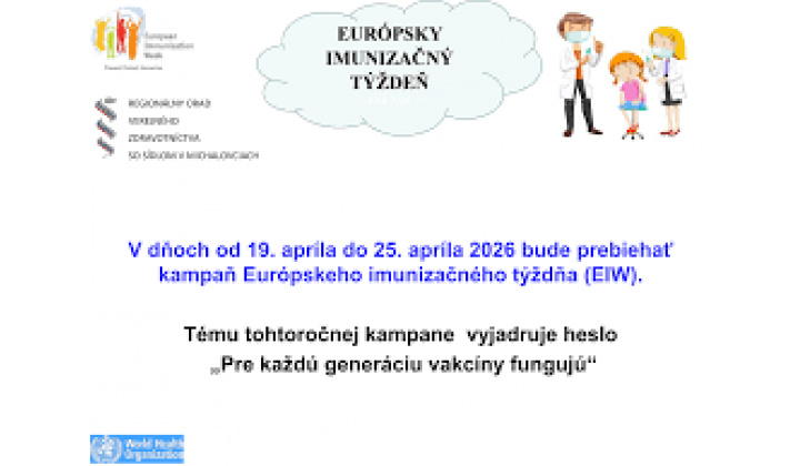 Európsky imunizačný týždeň (EIW) od d 19. apríla do 25. apríla 2026