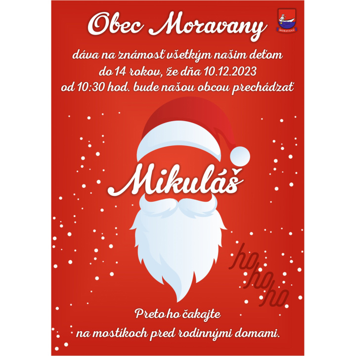 Mikuláš dňa 10.12.2023 od 10:30 hod.