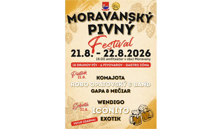 Moravanský pivný festival 21.-22.8.2026