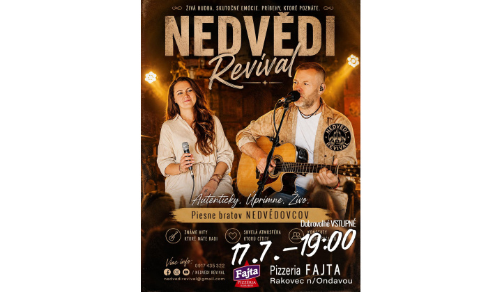 Piesne bratov Nedvědovcov - 17.07.2026 od 19:00 hod. Rakovec nad Ondavou