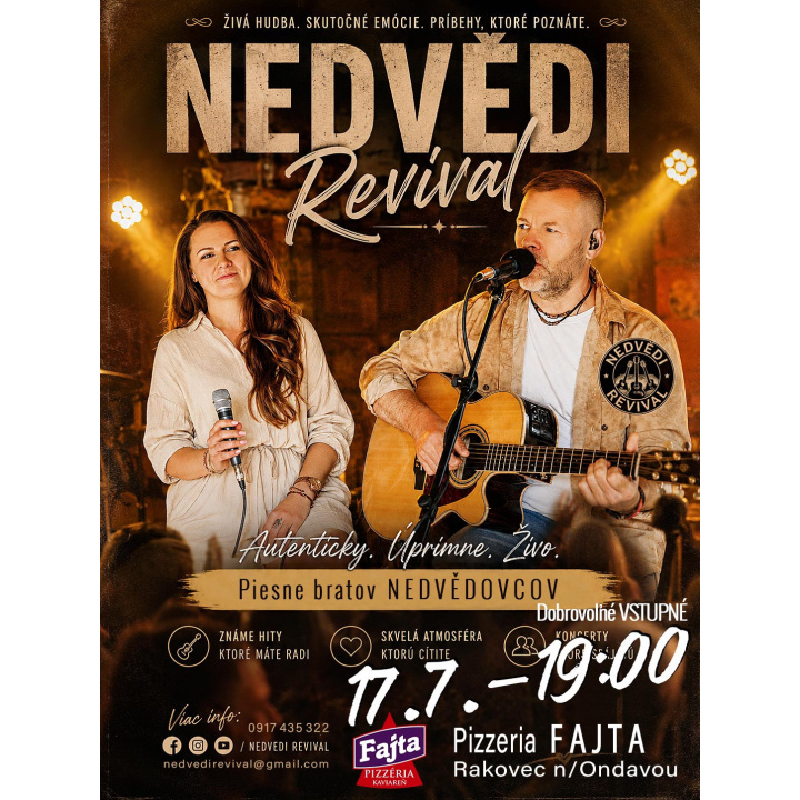 Piesne bratov Nedvědovcov - 17.07.2026 od 19:00 hod. Rakovec nad Ondavou