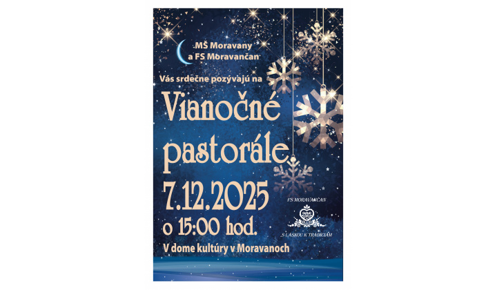 Vianočné pastorále dňa 07.12.2025 o 15:00 hod.