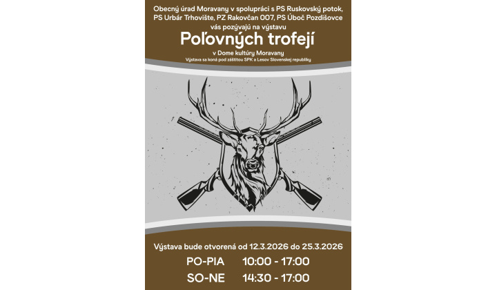 Výstava Poľovných trofejí 12-25.03.2026