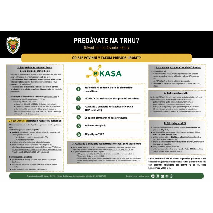 Zmena pravidiel používania virtuálnej registračnej pokladnice (VRP), ktorá sa dotýka aj organizácie tradičných jarmokov a podujatí